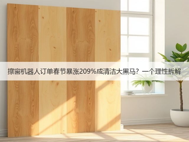 擦窗机器人订单春节暴涨209%成清洁大黑马?一个理性拆解(图2) 擦窗机器人订单春节暴涨209%成清洁大黑马?一个理性拆解(图2)