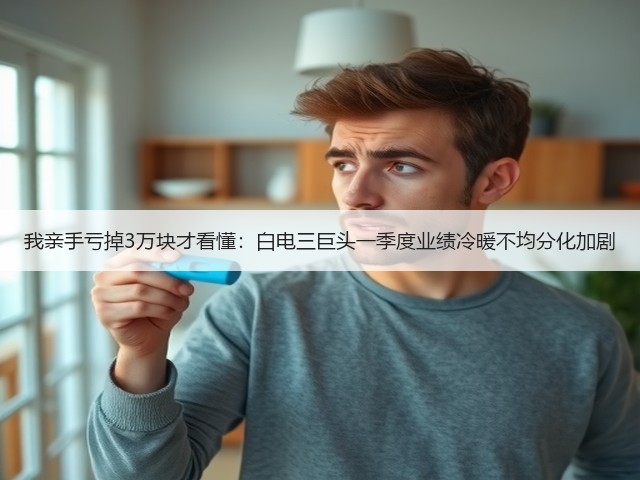 我亲手亏掉3万块才看懂:白电三巨头一季度业绩冷暖不均分化加剧(图2) 我亲手亏掉3万块才看懂:白电三巨头一季度业绩冷暖不均分化加剧(图2)